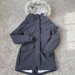 Hollister Faux Fur Lined Cozy Parka Grey XS